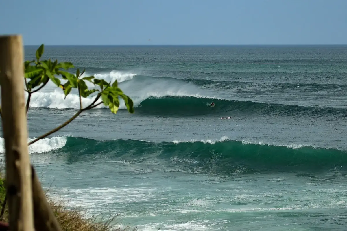 Clean, glassy reef waves breaking in Popoyo, Nicaragua