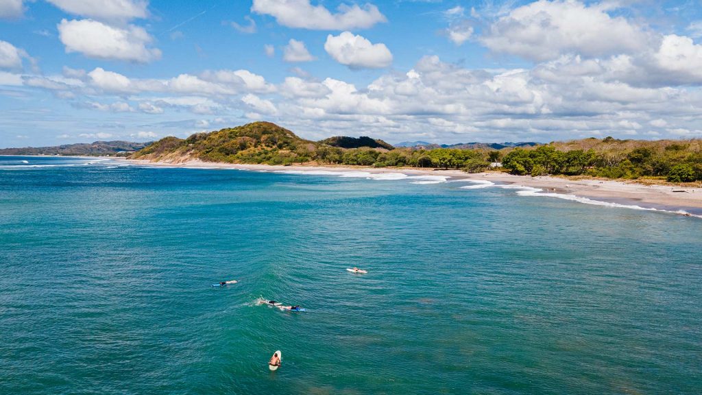 Popoyo main reef breaking under offshore winds in Nicaragua