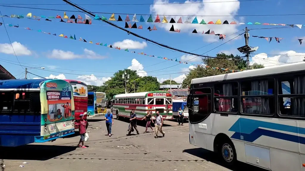Mercado Roberto Huembes bus terminal in Managua departure point for public buses to Rivas and Popoyo Nicaragua